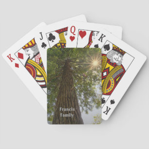 Peaceful Forest With Golden Light Nature Photo Poker Cards