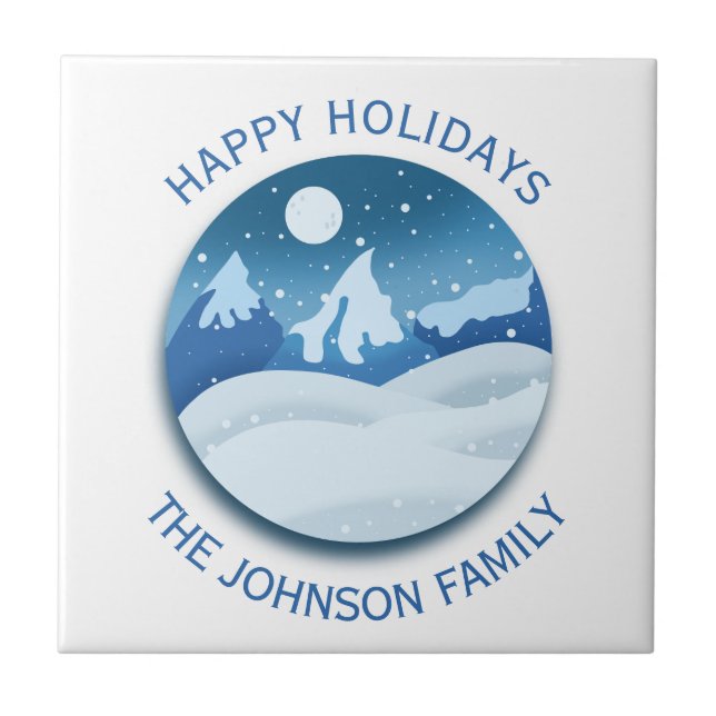 Peaceful Frosted Landscape Custom Ceramic Tile (Front)