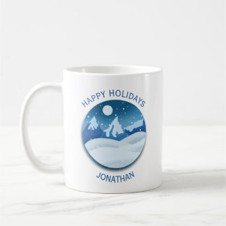 Peaceful Frosted Landscape Custom Coffee Mug
