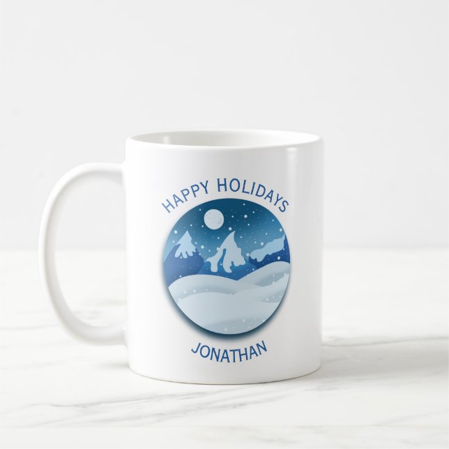 Peaceful Frosted Landscape Custom Coffee Mug (Left)