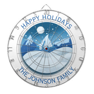 Peaceful Frosted Landscape Custom Dart Board