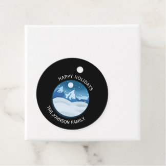 Peaceful Frosted Landscape Custom Favor Tags
