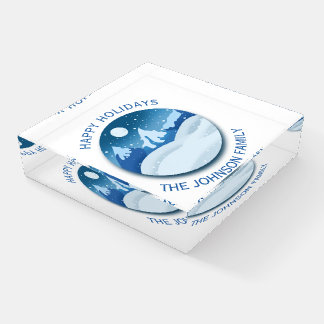 Peaceful Frosted Landscape Custom Paperweight