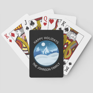 Peaceful Frosted Landscape Custom Poker Cards