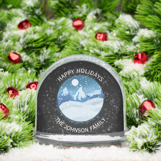 Peaceful Frosted Landscape Custom Snow Globe