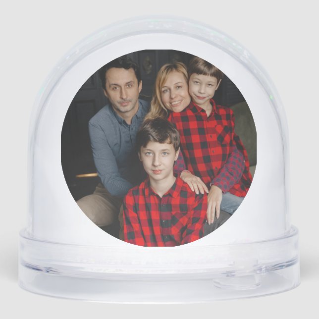 Peaceful Frosted Landscape Custom Snow Globe (Back)