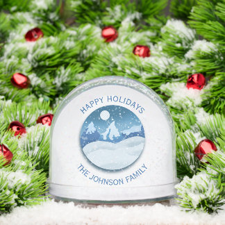 Peaceful Frosted Landscape Custom Snow Globe