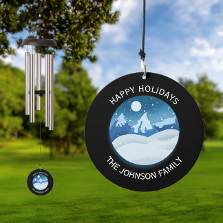 Peaceful Frosted Landscape Custom Wind Chime