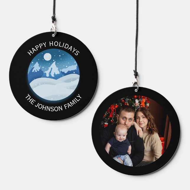 Peaceful Frosted Landscape Custom Wind Chime (Front & Back)