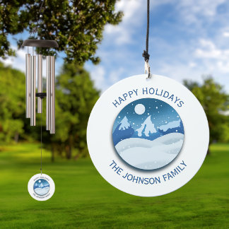 Peaceful Frosted Landscape Custom Wind Chime