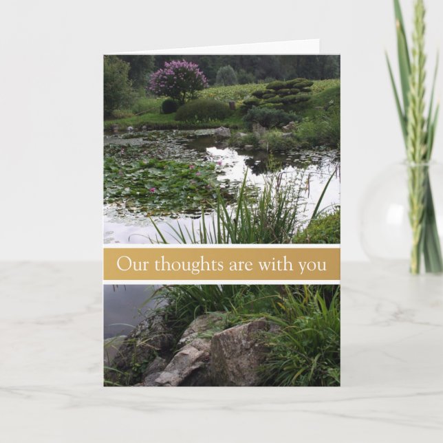Peaceful Garden Condolences Sympathy Card (Front)