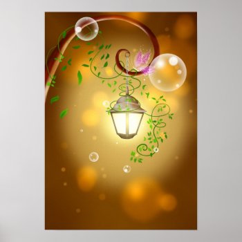 Peaceful Garden Lantern Poster by Honeysuckle_Sweet at Zazzle