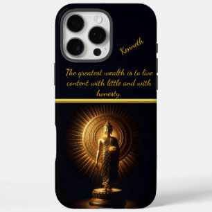 Peaceful Golden Buddha statue, AI art iPhone 16 Pro Max Case