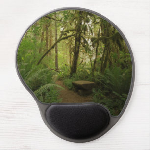 Peaceful Green Forest Trail in Washington Gel Mouse Pad
