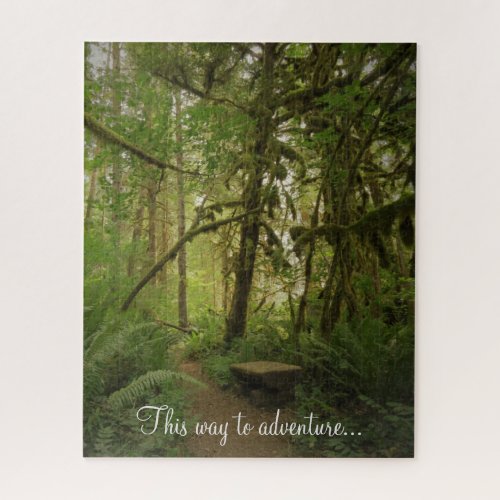 Peaceful Green Forest Trail Washington Jigsaw Puzzle