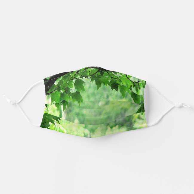 Peaceful Green Leafy Pattern Cloth Face Mask