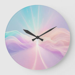 Peaceful Green Nature Landscape – Serene Outdoors Large Clock