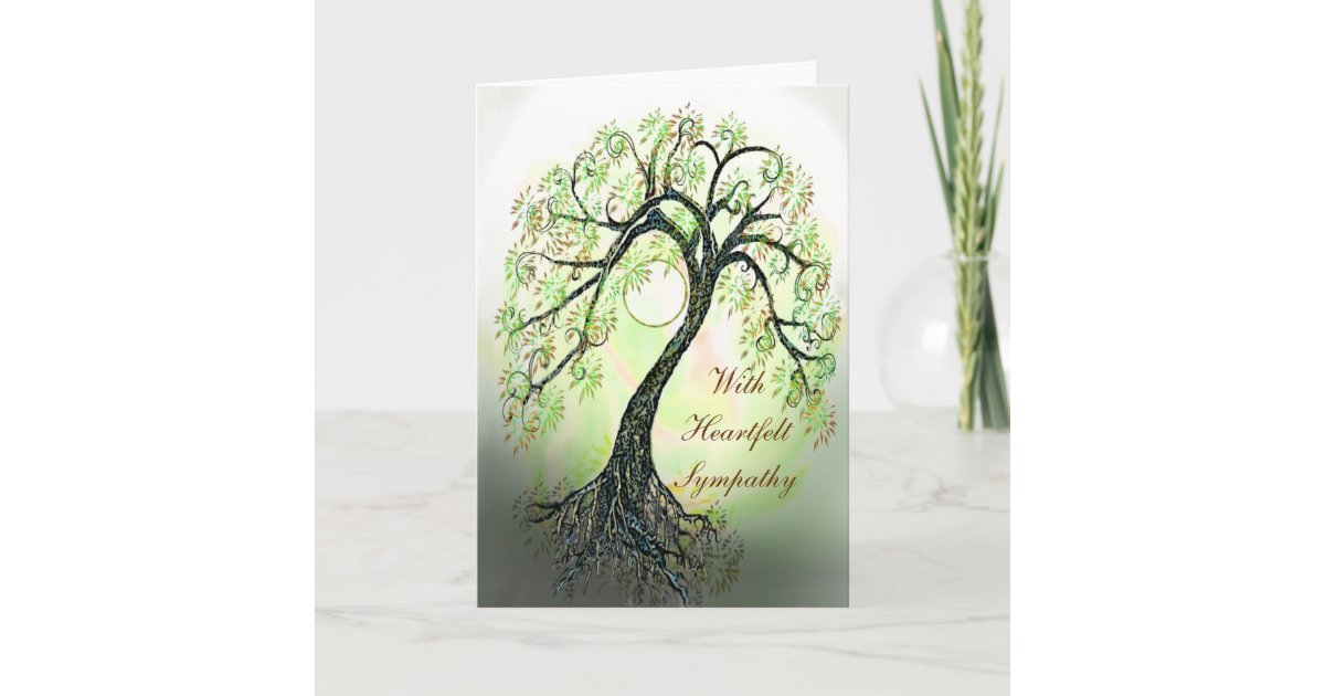 Peaceful Green Tree of Life Sympathy Card