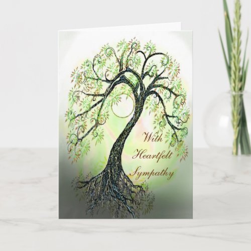 Peaceful Green Tree of Life Sympathy Card