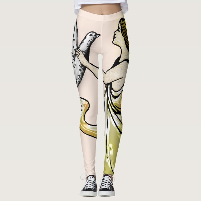 Peaceful Guardian with Dove Leggings (Front)