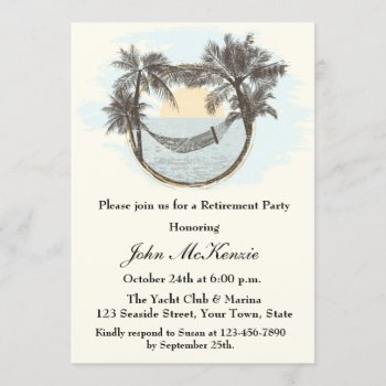 Peaceful Hammock  Retirement Party Invitation by StarStock at Zazzle