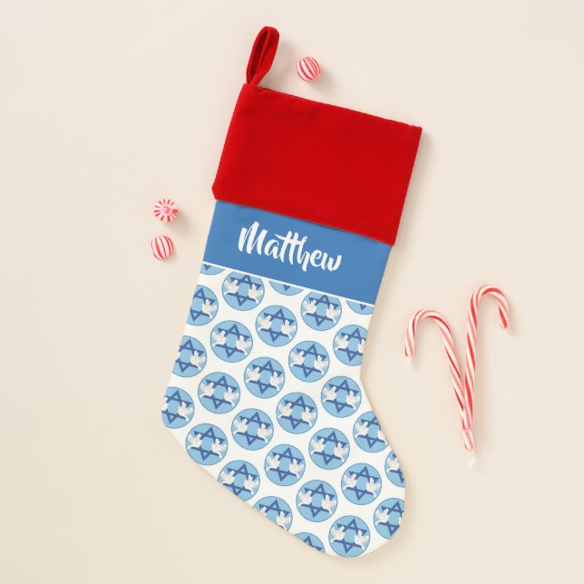 Peaceful Hanukkah Christmas Stocking (Front)