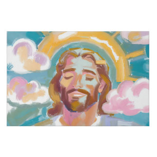 Peaceful Happy Jesus Still Calms the Storm 36x24 Faux Canvas Print
