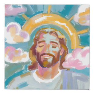 Peaceful Happy Jesus Still Calms the Storm Faux Canvas Print