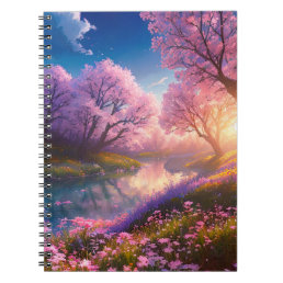 Peaceful Haven of River and Flowers Notebook