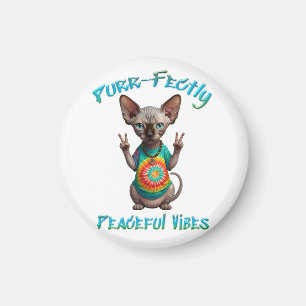 Peaceful Hippie Boho Kitten Vibes  Magnet