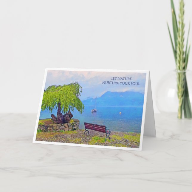 PEACEFUL ITALIAN LAKESIDE SCENE CARD (Front)
