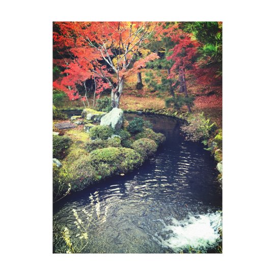 Peaceful Japanese Garden in Kyoto Canvas Print