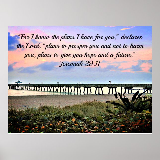 PEACEFUL JEREMIAH 29:11 SCRIPTURE VERSE POSTER (Front)