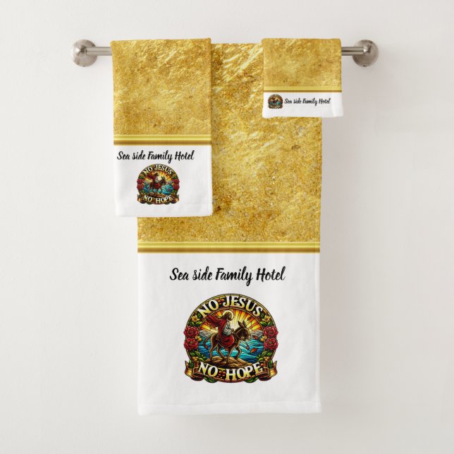 Peaceful Jesus Brings Hope to All  Bath Towel Set (Insitu)