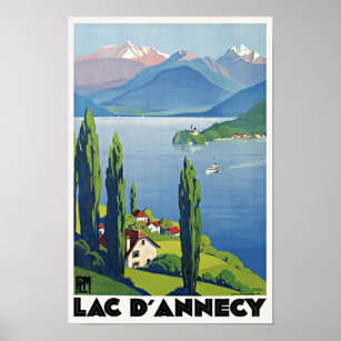 Talloires Annecy 1890's Vintage French Photography Poster