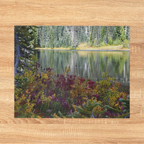 Peaceful Lake Vibrant Fall Color Landscape Jigsaw Puzzle