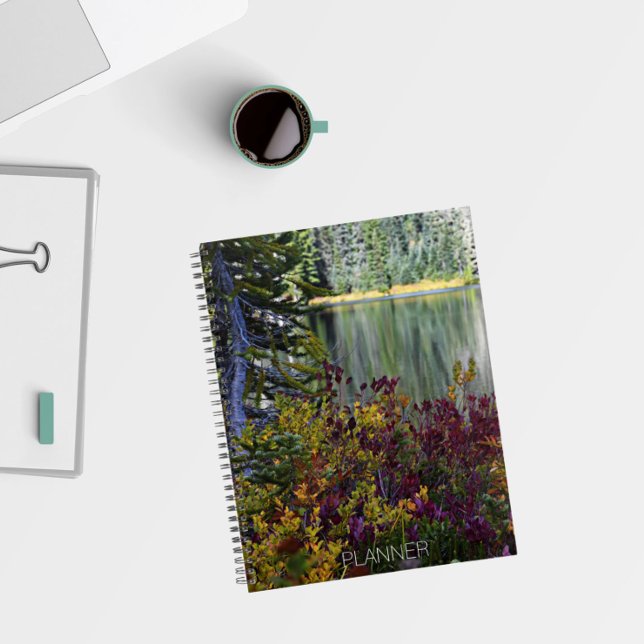 Peaceful Lake Vibrant Fall Color Landscape Planner (In Situ)