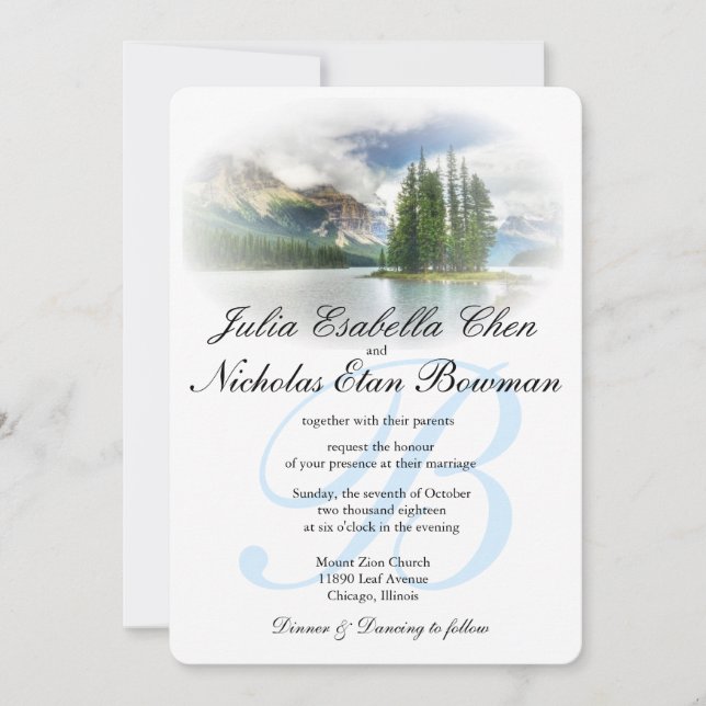 Peaceful Lakeside Wedding or Your Occasion Invites (Front)