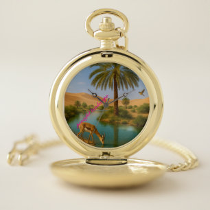 peaceful landscape pocket watch