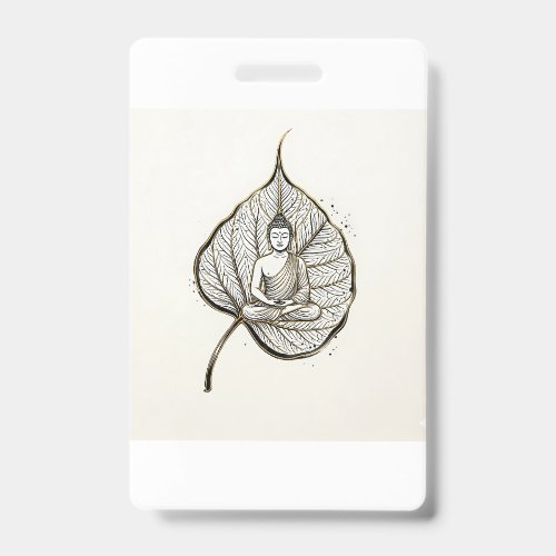Peaceful Leaf Meditation Art Badge