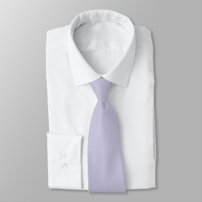 Peaceful Lilac Spring And Summer Solid Color Neck Tie (Tied)