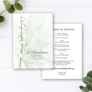 Peaceful Lily of Valley Funeral Memorial Service Program