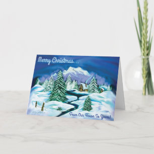 Peaceful Log Cabin Holiday Card