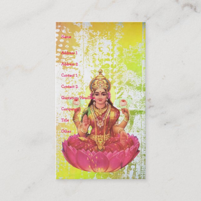 Peaceful Lotus Lady Business Card (Front)