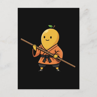 Peaceful Mango Shaolin Monk Warrior Staff  Postcard
