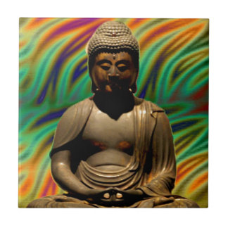 Peaceful Meditating Buddha Prints Ceramic Tile