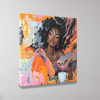 Peaceful Moment Enjoying My Coffee Canvas Photo Tile