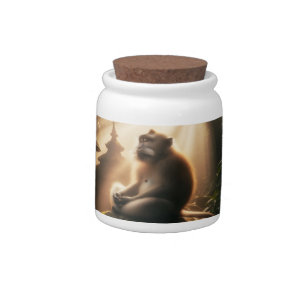 Peaceful Monkey Candy Jar