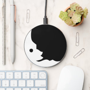 Peaceful Moon Black & White Wireless Charger