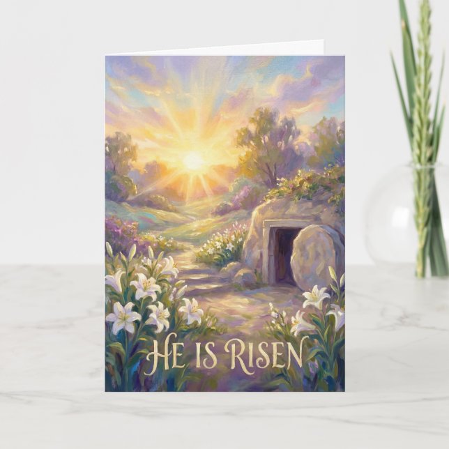 Peaceful Morning at the Empty Tomb Easter Card (Front)
